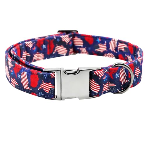 Bobo Rainbow Independence Day Hundehalsband, Haustierhalsband, Sommer-Hundehalsband, langlebiges Metall, Haustierhalsband, für Hunde, Jungen, Hundehalsbänder, verstellbar, für kleine, mittelgroße und von Bobo Rainbow