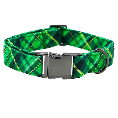 Bobo Rainbow Saint Patrick's Day Hundehalsbänder - Glücksklee-Haustierhalsband, langlebiges Metall, verstellbar für mittelgroße Hunde von Bobo Rainbow