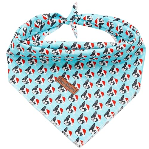 Bobo Rainbow Weihnachten Hund Bandana, 1PC Weihnachten Hund Schal Bandanas Lätzchen Schal Haustier Halstuch Waschbar Baumwolle Quadratische Hundeschals für Kleine Mittlere Große Hunde von Bobo Rainbow