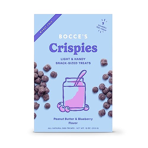 Bocce's Bakery Crispies Training Treats for Dogs, Wheat-Free Dog Treats, Made with Real Ingredients, Baked in The USA, All-Natural & Low Calories Training Treats, PB & Blueberry Recipe, 10 oz von Bocce's Bakery