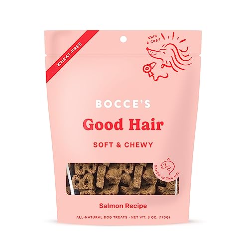 Bocce's Bakery Dailies Good Hair Dog Treats for Skin & Coat Support, Wheat-Free Dog Treats, Made with Real Ingredients, Baked in the USA, All-Natural Soft & Chewy, Lachs Rezeptur, 6 oz von Bocce's Bakery