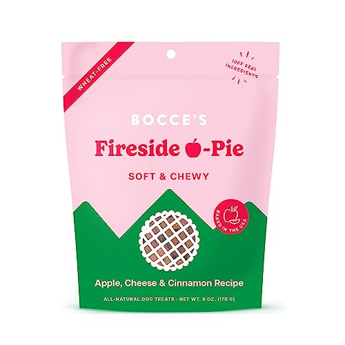 Bocce's Bakery Fireside Apple Pie Treats for Dogs, Wheat-Free Everyday Dog Treats, Made with Real Ingredients, Baked in The USA, All-Natural Soft & Chewy Cookies, Apples, Cheese & Cinnamon, 6 oz von Bocce's Bakery