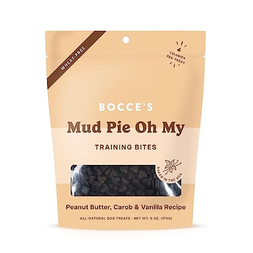Bocce's Bakery Mud Pie Oh My Training Treats for Dogs, Wheat-Free Dog Treats, Made with Real Ingredients, Baked in The USA, All-Natural & Low Calorie Training Bites, PB, Carob, & Vanilla Recipe, 6 oz von Bocce's Bakery