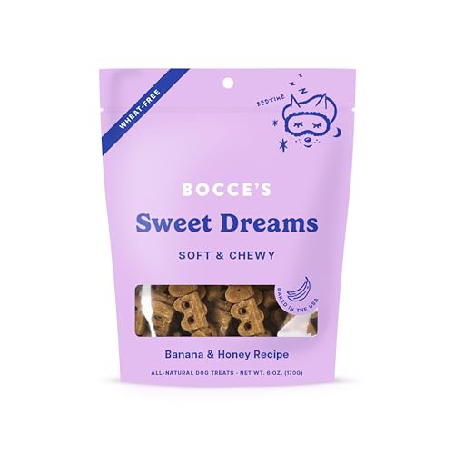FQQF Bocce's Bakery Dailies Sweet Dreams Dog Treats for Bedtime Support, Wheat-Free Dog Treats, Made with Real Ingredients, Baked in The USA, All-Natural Soft & Chewy, Banana & Honey, 6 oz von Bocce's Bakery