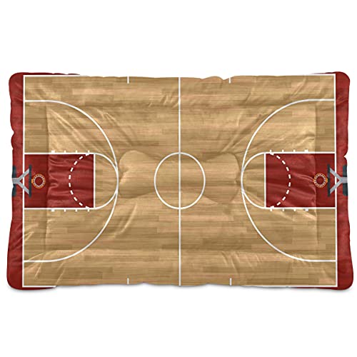 Boccsty Basketballplatz-Haustierbett, Matte, Fußball, Hund, Katze, Hundebett, 45,7 x 61 cm, Haustierkissen, Kissen für mittelgroße und kleine Welpen von Boccsty