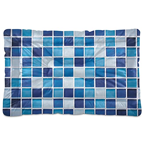 Boccsty Haustierbett, Glas, Mosaik, für Hunde und Katzen, 45,7 x 61 cm, Blau von Boccsty