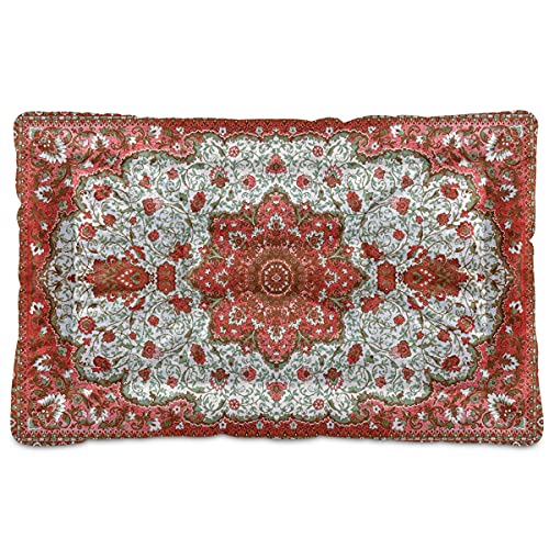 Boccsty Haustierbett, abstrakter persischer Teppich, Mandala-Blume, Blumenmuster, Hundebett, 45,7 x 61 cm, Haustierkissen, Kissen für mittelgroße und kleine Welpen von Boccsty