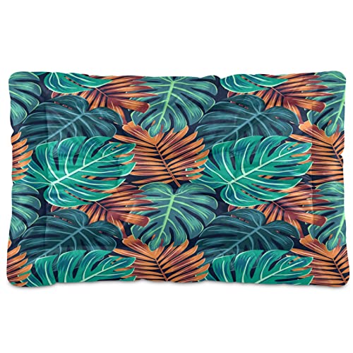 Muster Monstera Palmenblätter Haustier Bett Matte Hund Katze Kiste Matte Hundebett 24 x 36 Haustier Kissen Kissen Pad für Medium Kleine Welpen Schlafen von Boccsty