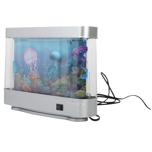 Boddceto Simulierte Aquariumlampe, Aquarium-Dekorationsnachtlicht, Virtueller Ozean, Dynamische LED-Tischlampe, Raumdekor, EU-Stecker von Boddceto