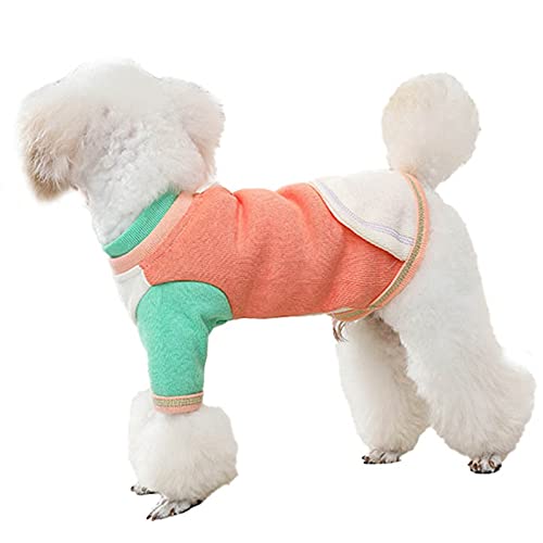 Bodhi2000 Haustier-Kleidung, Welpenmantel, Hundekleidung, Haustierpullover, farbblockierendes Design, hält warm, weiche Textur, modisch, für Hunde und Katzen, Sweatshirt für Herbst – Orange L von Bodhi2000