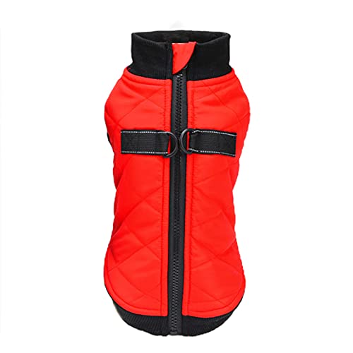 Bodhi2000 Haustier Kleidung Haustier Kleidung Jacke Welpen Haustier Kleidung Haustier Kleidung Reißverschluss Hautfreundlich Haustier Winter Rot 2XL von Bodhi2000