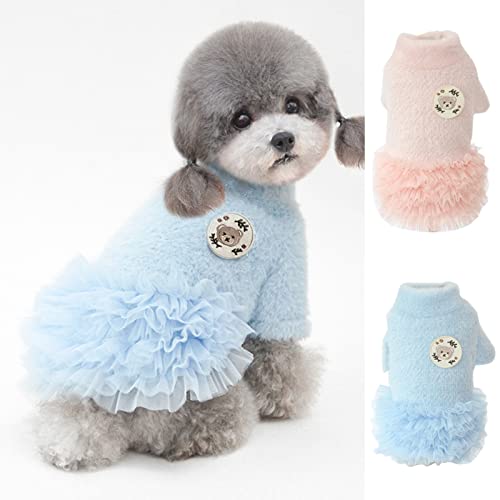 Bodhi2000 Haustierrock Feste Farbe Hund Kleid Welpen Spitze Hochzeitskleid Katzen Hunde Prinzessin Kleid Haustier Kleidung für kleine bis mittlere Hunde und Katzen Rosa L von Bodhi2000