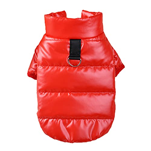 Bodhi2000 Hunde warme Mäntel, Hunde-Kleidung einfarbig warm halten glänzend Mode Haustier Hunde Mantel Outfits Haustier Zubehör Rot S von Bodhi2000