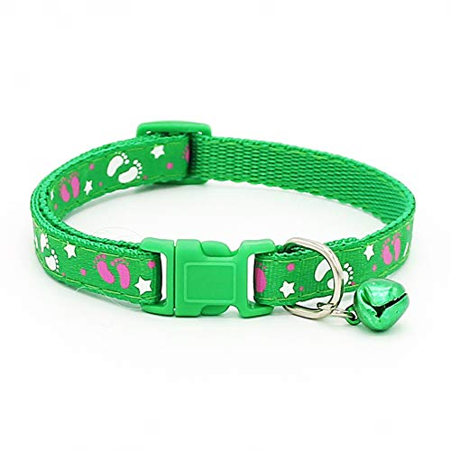 Bodhi2000 Nettes Haustierhalsband, Hochwertiges PP-Polyester-Haustierhundehaustier-Katzenhalsband Mit Glocke Grün von Bodhi2000