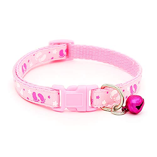 Bodhi2000 Nettes Haustierhalsband, Hochwertiges PP-Polyester-Haustierhundehaustier-Katzenhalsband Mit Glocke Rosa von Bodhi2000