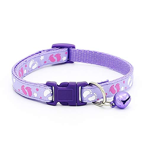 Bodhi2000 Süßes Haustier-Halsband, PP-Polyester, Haustier-Halsband mit Glöckchen, Violett von Bodhi2000