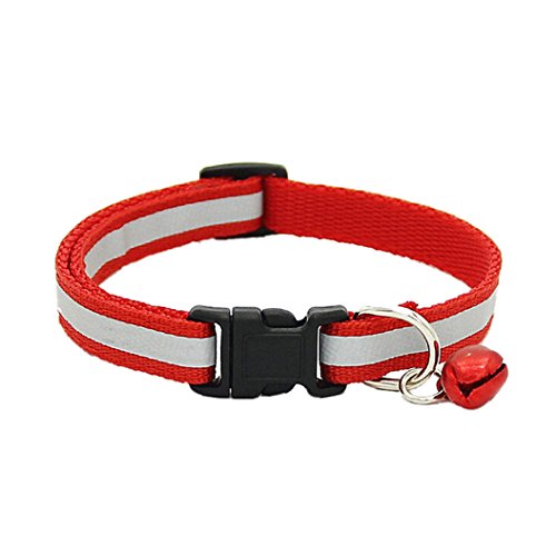 Bodhi2000 Verstellbares, reflektierendes Halsband für Haustiere, weiches Sicherheits-Halsband, Schnalle mit Glöckchen für Welpen, Katzen, Hunde von Bodhi2000