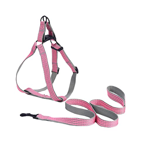 Bodhi2000 Welpengeschirr - Hundeweste Geschirr Welpen Geschirr Verstellbare Schnallen Verhindern Bruch Free Traction Tool Dog Harness Leash Rope Set Pet Supplies Pink L von Bodhi2000