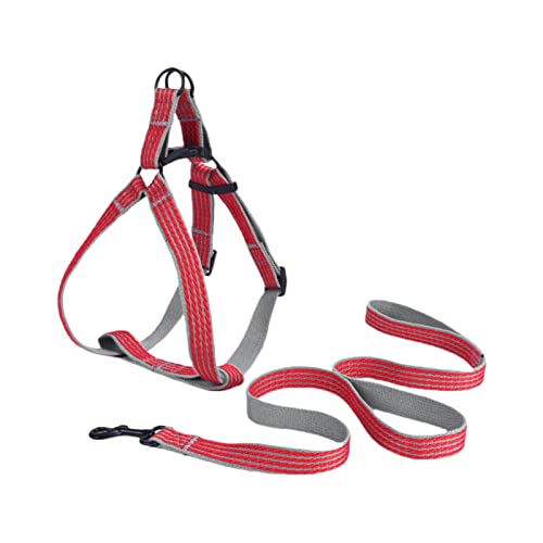 Bodhi2000 Welpengeschirr - Hundeweste Geschirr Welpen Geschirr Verstellbare Schnallen Verhindern Bruch Free Traction Tool Dog Harness Leash Rope Set Pet Supplies Red L von Bodhi2000