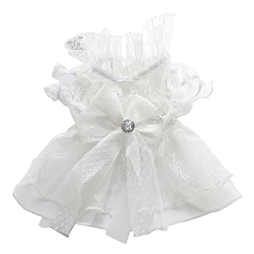 Hund Brautkleid Welpen Bowknot Prinzessin Kleid Haustier Spitze Rock Für kleine Hunde und Katzen Hochzeit Geburtstags-Partykostüm Weiß XS von Bodhi2000