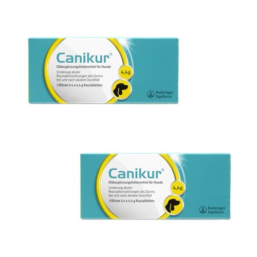 Boehringer Ingelheim Canikur | Doppelpack | 2x 3x 4 Kautabletten | Diätergänzungsfuttermittel für Hunde | Zur Regulation der Darmfunktion bei Durchfallerkrankungen von Hunden von Boehringer Ingelheim