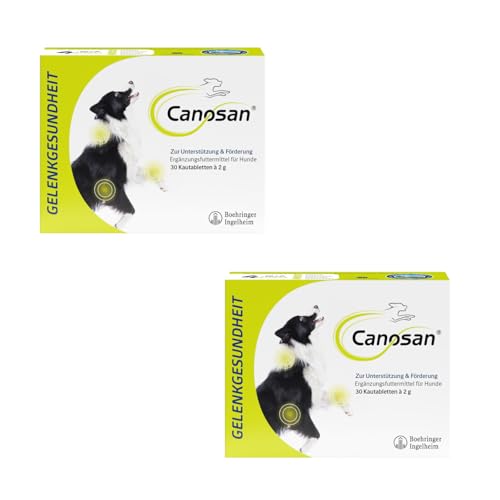 Boehringer Ingelheim Canosan Tabletten | Doppelpack | 2 x 30 Kautabletten | Ergänzungsfuttermittel für Hunde | Kann unterstützend wirken zur Gelenkgesundheit von Boehringer Ingelheim