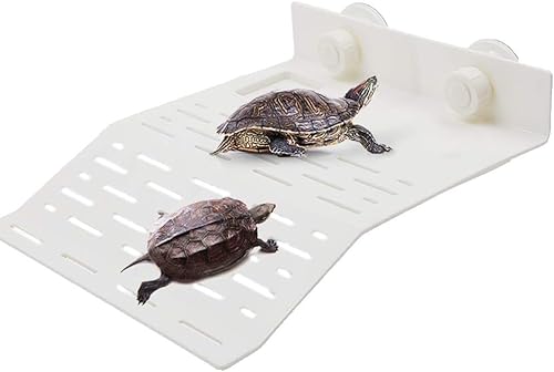 Turtle Bank Turtle Floating Basking Platform Dock, Terrapin Basking Tray Climbing Platform Turtle Sunbathing Platform with Suction Cup for Tank Aquarium Decoration Small Reptile Turtles von Boerni