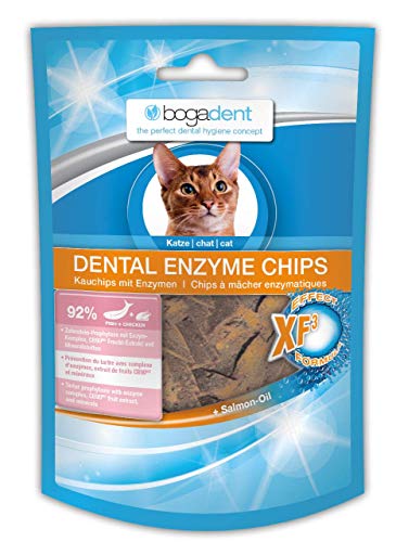 bogar, Bogadent Dental Sticks Katze, Zahnstocher für Hygiene und Gesundheit, Katzensnacks für die Katzen Zahnpflege, Schmackhafte Chips, Mit Fisch, Fleisch, Früchten und Mineralien, 50 g von Bogadent