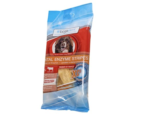 bogar, Bogadent Dental Enzyme Stripes Maxi Hund, Zahnpflege für Hunde, Hundezubehör für große Hunde zur Vorbeugung von Zahnstein, Dental Sticks Hund, Mit Fleisch, Früchten und Mineralien, 100 g von Bogadent