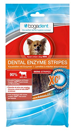 bogar, Bogadent Dental Enzyme Stripes Mini Hund, Zahnpflege für Hunde, Hundezubehör für kleine Hunde, Prävention von Zahnstein, Dental Sticks Hund, Mit Fleisch, Früchten und Mineralien, 100 g von Bogadent