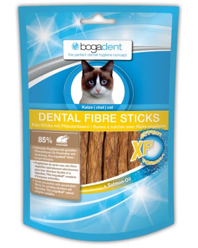 bogar, Bogadent Dental Sticks für Katzen, Katzen-Zahnpflege, Katzensnacks zur Förderung des Kauens und der Verdauung, Kaustangen Katze, Mit Fisch, Fleisch, Früchten und Mineralstoffen, 50 g von Bogadent