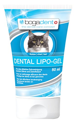 Bogadent Dental Lipo-Gel, Zahngel, Katzenzubehör, Zahn- und Atemreinigung Katze, Katzen-Zahnpflege, Zahnfleischschutz, 50 ML von Bogadent