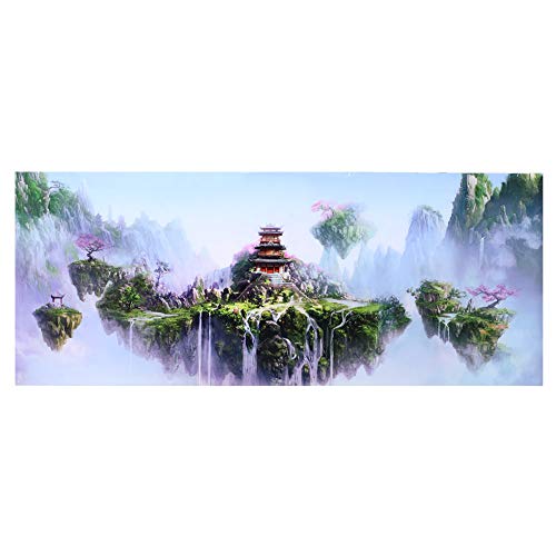 Bognajin PVC-wasserdichter Selbstklebender Sky Castle-Muster-Aquarium-Hintergrund-Posteraufkleber für die Dekoration von Aquarien, hohe Transparenz, einfach anzubringen (122 * 50cm) von Bognajin