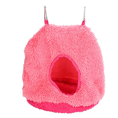 Bognajin Warmer Plüschvogel zum Aufhängen, Winterhängematte für kleine Papageien, platzsparendes Haustiervogelzubehör, tragen, ca. 21 x 19 cm (Large Pink) von Bognajin