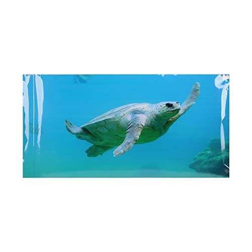 Lebendiger Aquarium-Tapetenaufkleber, selbstklebendes PVC-Material, Meeresschildkröten-Schwimmen-Thema, einfach zu klebende Hintergrund-Poster-Dekoration für Aquarien und Aquarien (122*50CM) von Bognajin