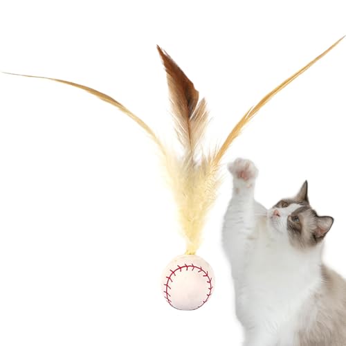 Bohany Federkugel Bounce Cat Toy, Katzenspielzeug für Innenkatzen - Interaktiver Hund Spielzeug mit Federn | Hund Interactive Game Kätzchen Kautzubehör für gesunde physische engere Verbindung von Bohany