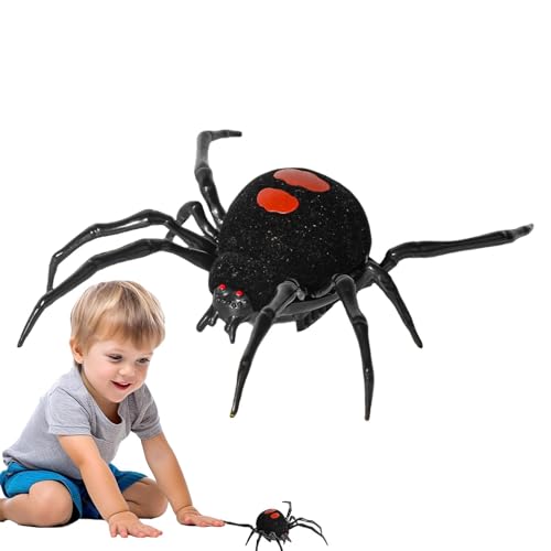 Bohany Wanderspinnenspielzeug, kriechende Schwarze Spinne | Walking Toy Black Spider Simulation Tier | Gag Witz Gadget Erwachsene und Kinder Spielen Innenkatze Begleiter für Reisen, Klassenzimmer von Bohany