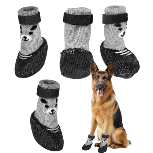 Bohany Wasserdichte Hundestiefel, Haustierschuhe, Winter wasserdichte Anti-Rutsch-Welpenschuhe, Atmungsaktive Hundestiefel, Hundepfotenschutz mit verstellbarem Riemen für heiße Straßen und verschneite von Bohany