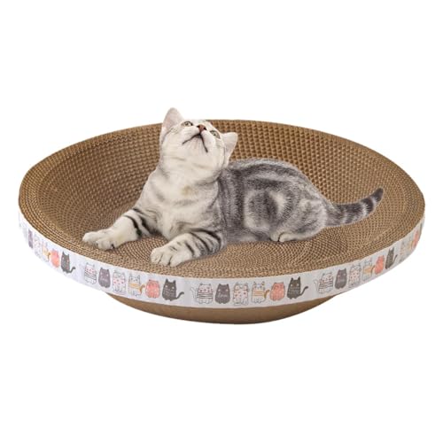 Katzenkratzschalenbett, Katzenkratzbett, Kratzpappe Für Katzen, Katzenkratznest-Spielzeug, Ovale Kratzmatte Katze Spielzeug, Katze Pappe Katzenkratzer, Ovales Kratzpad Aus Wellpappe, Kratzspielzeug von Bohany