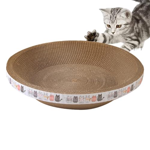 Katzenkratzschalenbett, Katzenkratzbett, Kratzpappe Für Katzen, Katzenkratznest-Spielzeug, Ovale Kratzmatte Katze Spielzeug, Katze Pappe Katzenkratzer, Ovales Kratzpad Aus Wellpappe, Kratzspielzeug von Bohany