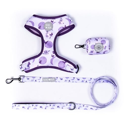 Boho Pups – Hundeleine & Geschirr Sets – Vielzahl kreativer Designs – Hundegeschirr mit D-Ring auf der Rückseite – strapazierfähige Hundehalsbänder, Geschirre & Leinen – mit sicherer Befestigung – von BohoPups