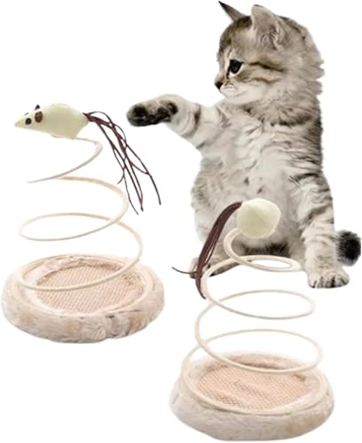 Bohrma Interaktives Katzenspielzeug Katzenspielzeug Interaktiv Spielzeug Katze Intelligenz Cat Toys Katzenangel Spielzeug Kätzchen Zauberstab Spiralfeder Bewegungsförderndes für Katzen von Bohrma