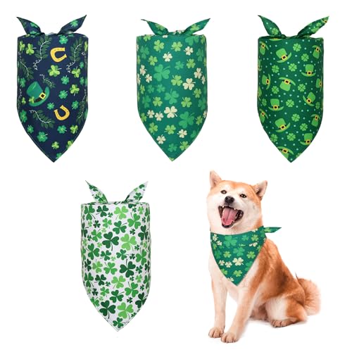 Bohue St. Patrick's Day Hundehalstücher mit irischem Kleeblatt, Dreieckstuch für Haustiere, Halstuch, Haustier-Halstuch, St. Patrick's Day, Hundekostüm, Zubehör, Urlaubstuch, Bandana für Haustiere, von Bohue