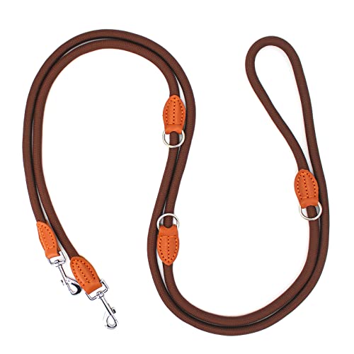 Bokelai Doppelendige Hundeleine, freihändige Hundeleine, 3 m, Trainingsleinen für mittelgroße und große Hunde (14 mm x 3 m), verstellbar, multifunktional, Seilleine, Crossbody für von Bokelai