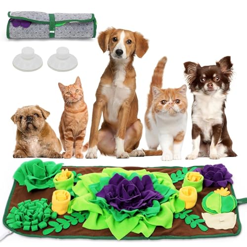 Bokelai Hund Schnüffelmatte - 79 * 40cm Langsame Fütterungsmatte für Große Hunde Pet Treat Toy Mat Puzzle Interaktives Fütterungsspiel für Langeweile und geistige Stimulation Gehirntraining von Bokelai