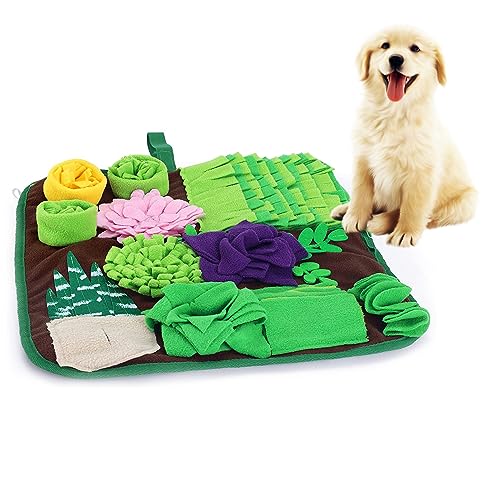 Bokelai Schnüffelmatte für Hunde Langsame Fütterung Matte für Kleine Mittlere Hunde - 42 * 42cm Rutschfeste & Langlebig Welpen Schnüffelmatte Haustier Leckerli Spielzeug Hund Puzzle Gehirntraining von Bokelai