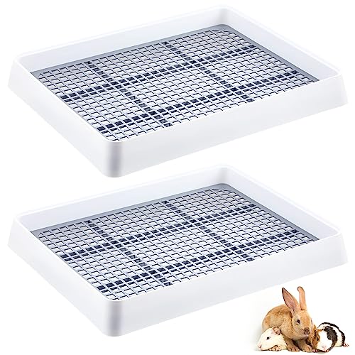 Bokon Große Katzentoilette für Kaninchen, Meerschweinchen, Katzentoilette mit Gitter, Kaninchen, Meerschweinchen, Toilette, Frettchen, Ecktöpfchen, ideal für Ratten, Hamster, kleine Tiere (57,9 x 45,9 von Bokon