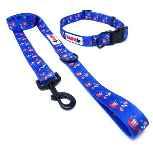 BoldPet Hundehalsband und Leine, Set aus Hundehalsband und Leine, hochwertiges Polyester-Material, sichere verstellbare Schnalle, Hundehalsband und Leine, Set für mittelgroße Hunde von BoldPet