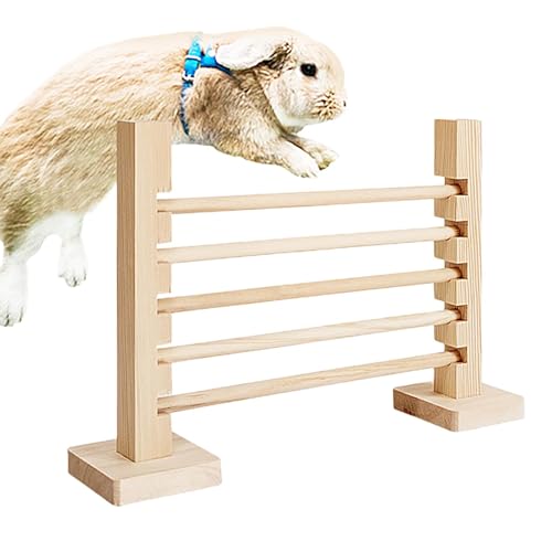 Bollisate Agility Steilsprung Für Nager, Kaninchen Sprungstab, Holz-Hürden Für Haustiertraining, Kleintier Agility Spielzeug, 32x7x21 cm Für Zwerghasen Meerschweinchen von Bollisate