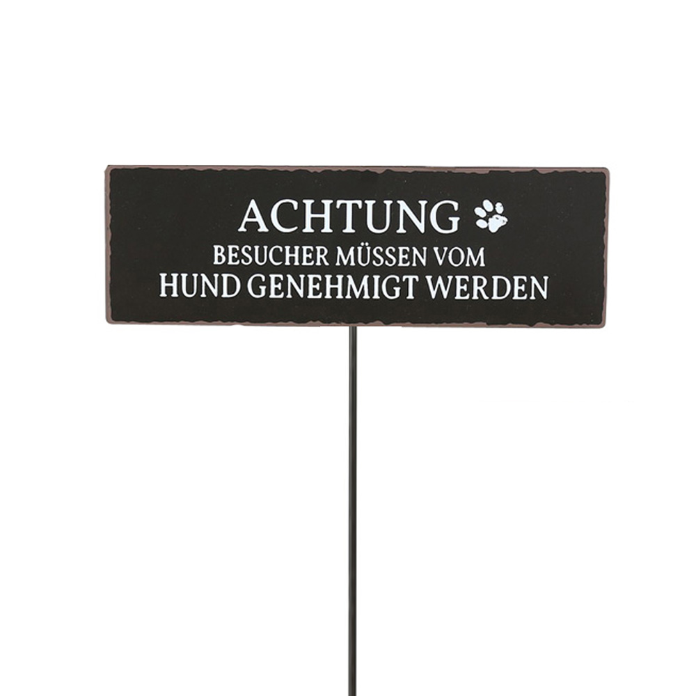 Boltze Gartenschild Hund - Schild "Achtung Besucher müssen genehmigt werden" von Boltze